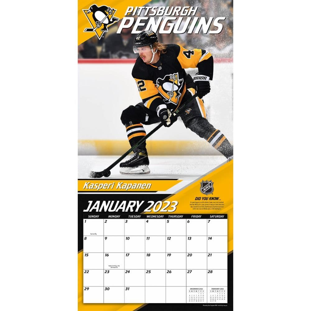 Pittsburgh Penguins Calendar 2023 NHL Pittsburgh Penguins 2023 Wall Calendar