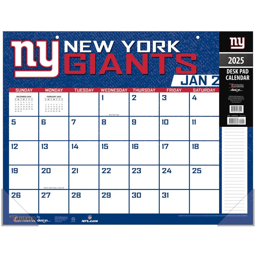 Giants Calendar 2025