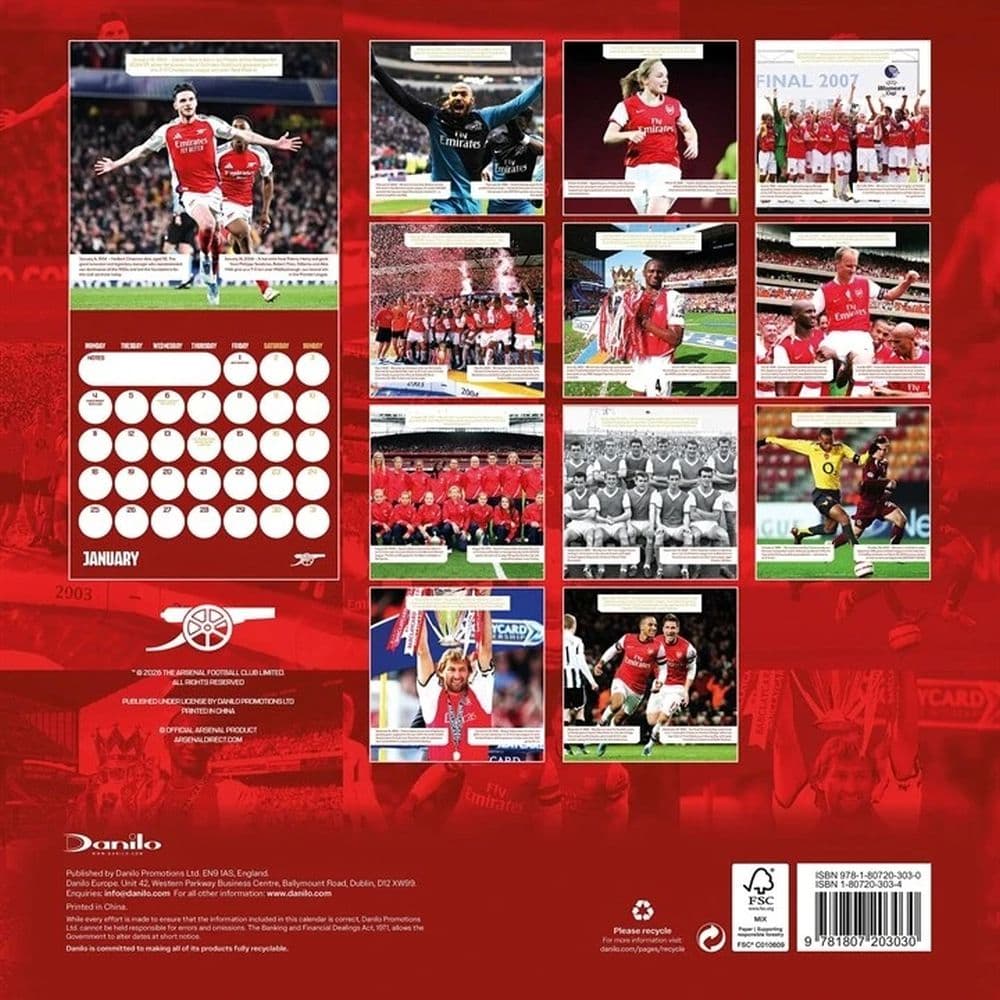 Arsenal Legends 2027 Wall Calendar First Alternate Image