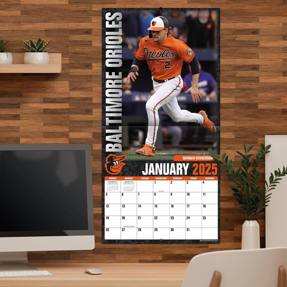 MLB Baltimore Orioles 2025 Wall Calendar Fourth Alternate Image