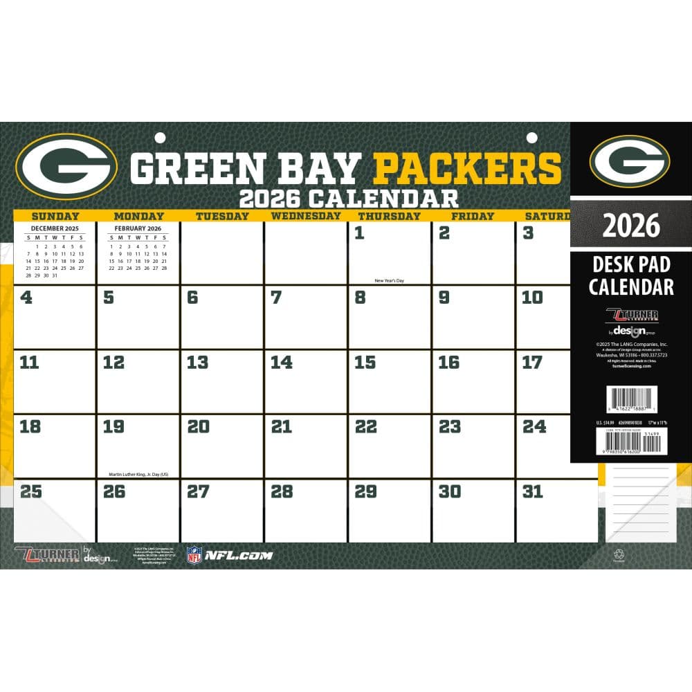 NFL Green Bay Packers 2026 Desk Pad Main Product Image