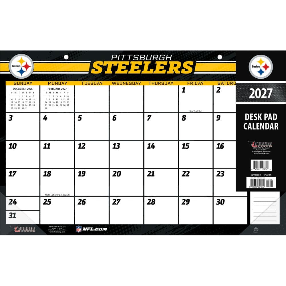 Pittsburgh Steelers 17" x 11" Desk Pad Calendar
