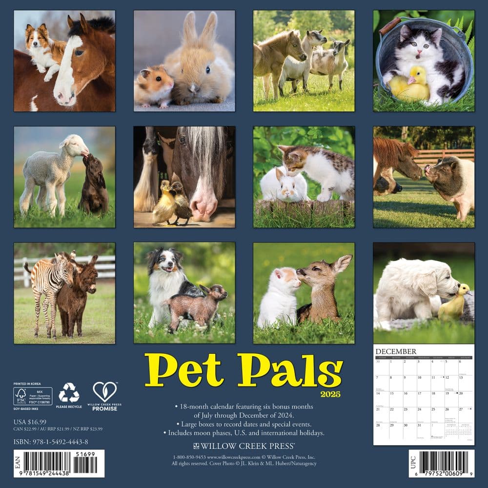 Pet Pals 2025 Wall Calendar First Alternate Image width="1000" height="1000"