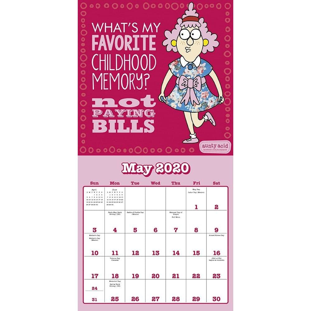 Aunty Acid Box Calendar 2023 Printable Word Searches