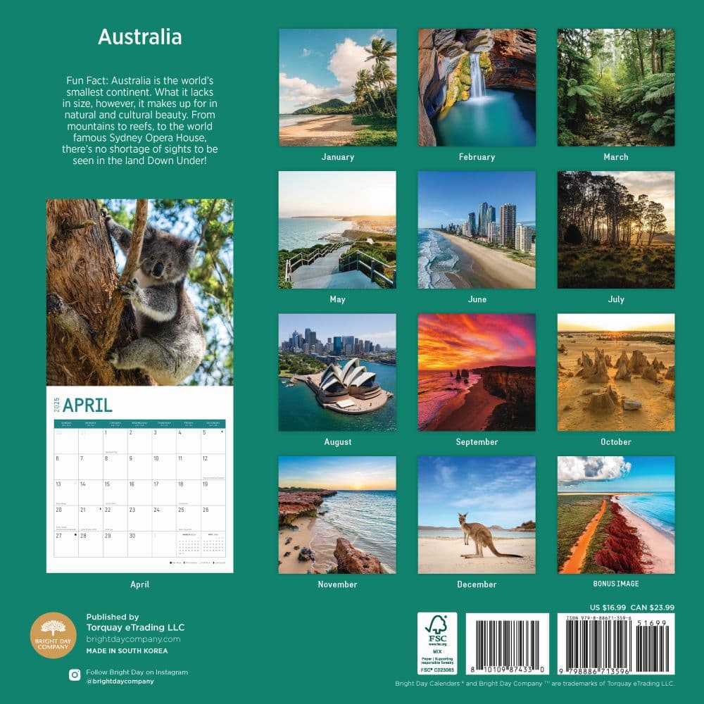 Australia 2025 Wall Calendar