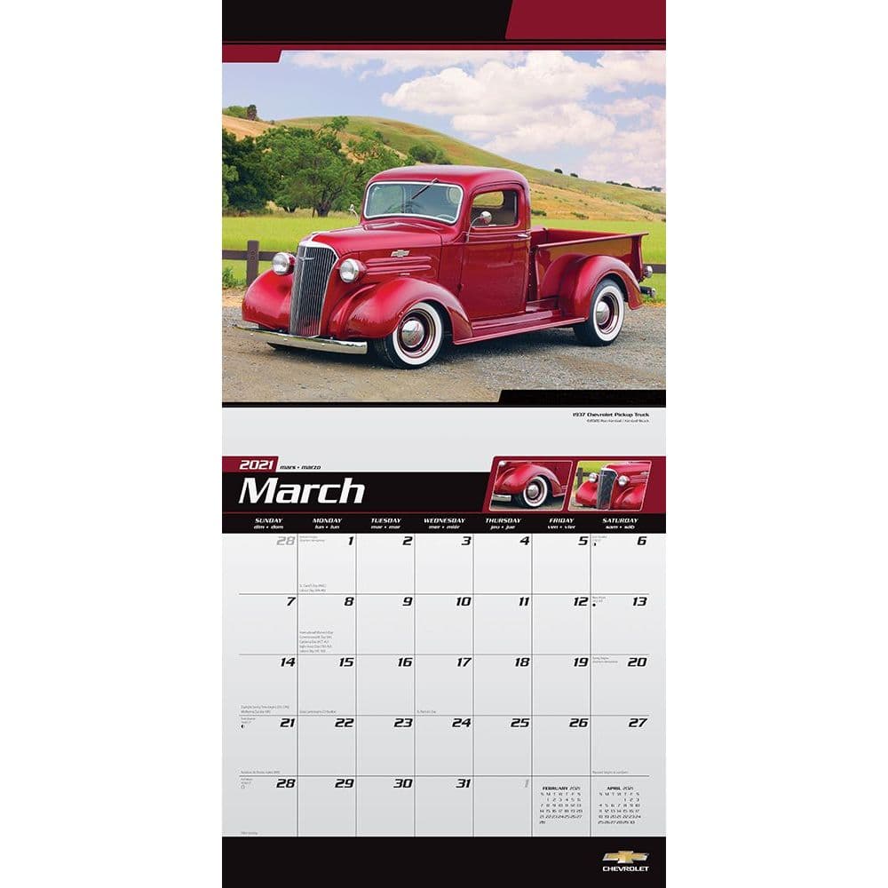 Pickups Classic Chevy Wall Calendar - Calendars.com