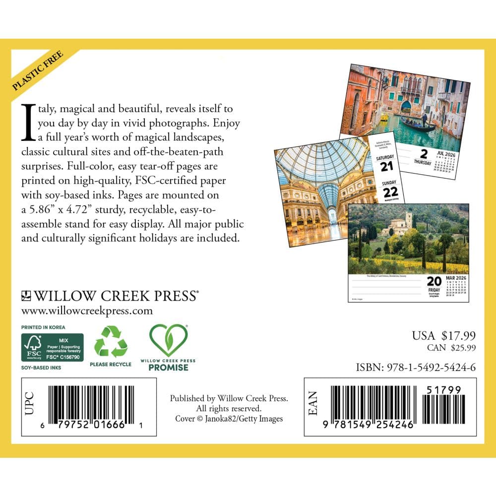 Italy 2026 Desk Calendar First Alternate Image