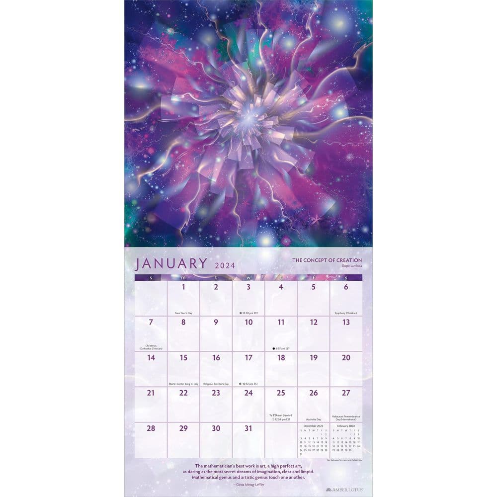 Fractal Cosmos 2024 Wall Calendar Alt3
