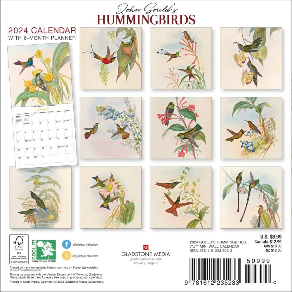 Goulds Hummingbirds 2024 Mini Wall Calendar First Alternate Image width=&quot;1000&quot; height=&quot;1000&quot;