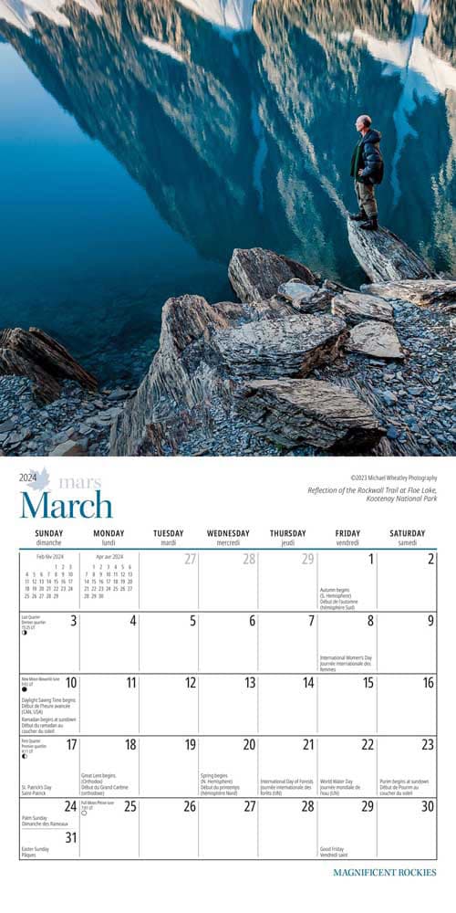 Magnificent Rockies 2024 Mini Wall Calendar March