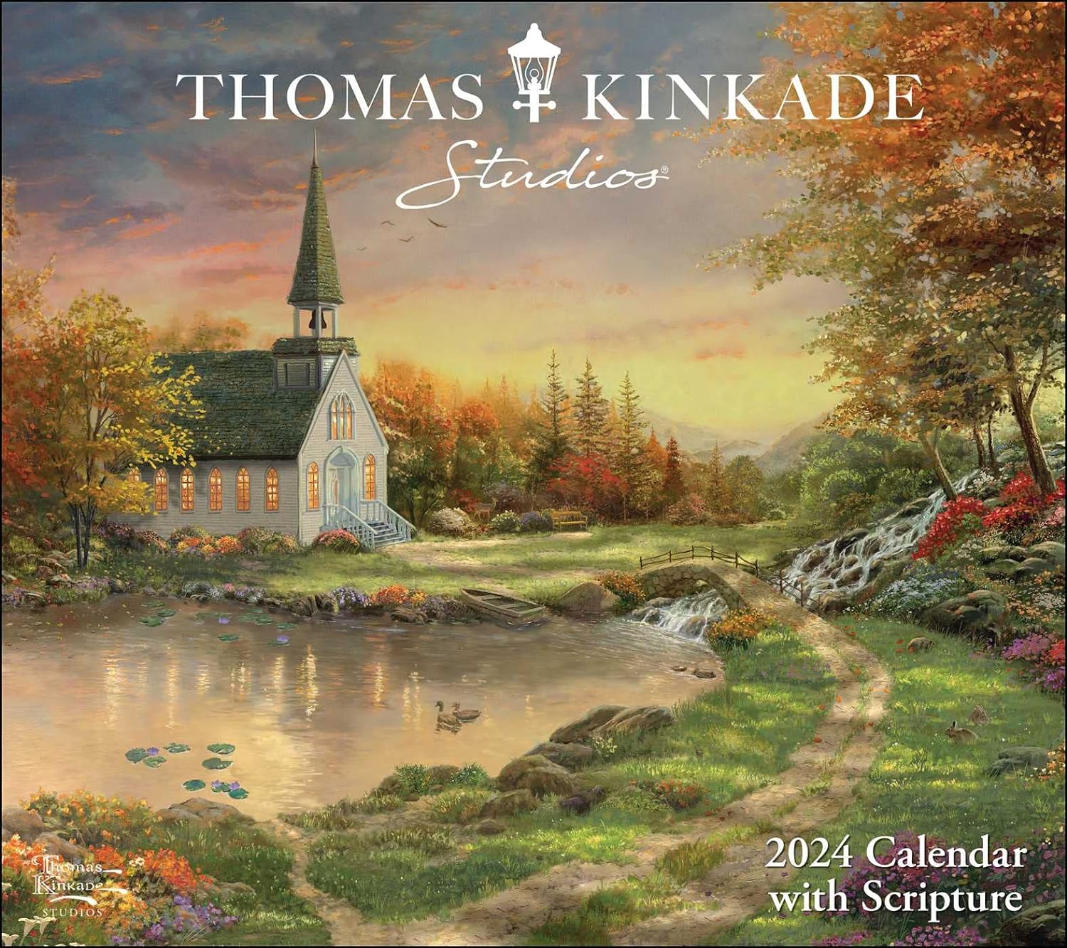 Kinkade Painter of Light Scripture 2025 Wall Calendar