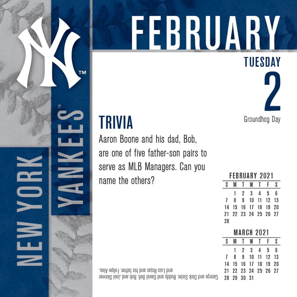 New York Yankees Desk Calendar Calendars Com