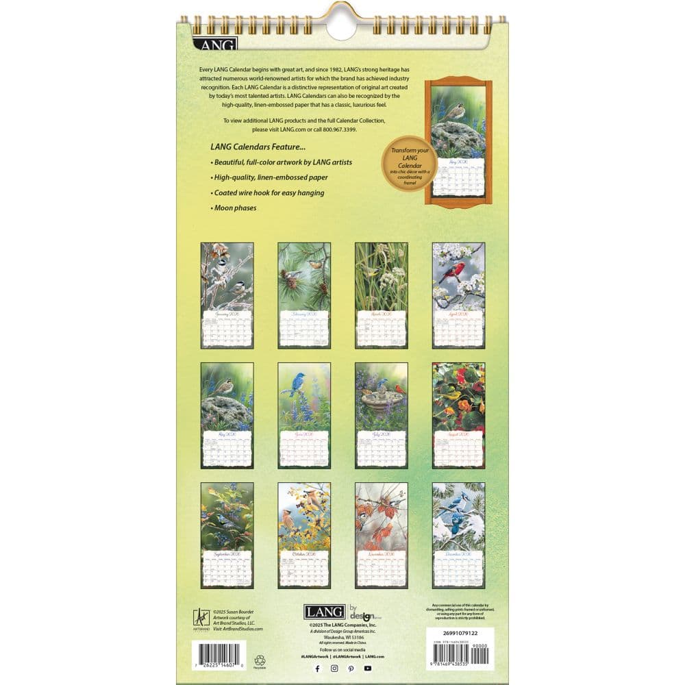 Songbirds 2026 Vertical Wall Calendar_ALT2