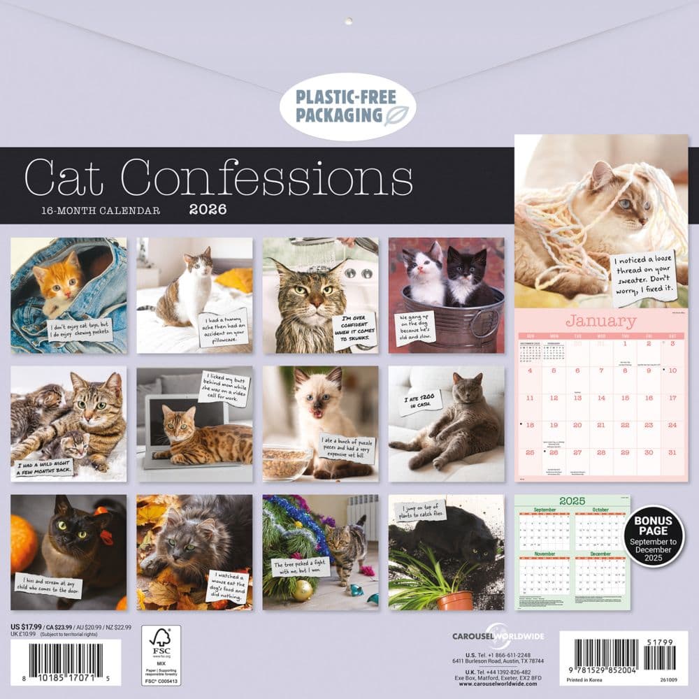 Cat Shaming 2026 Wall Calendar First Alternate Image