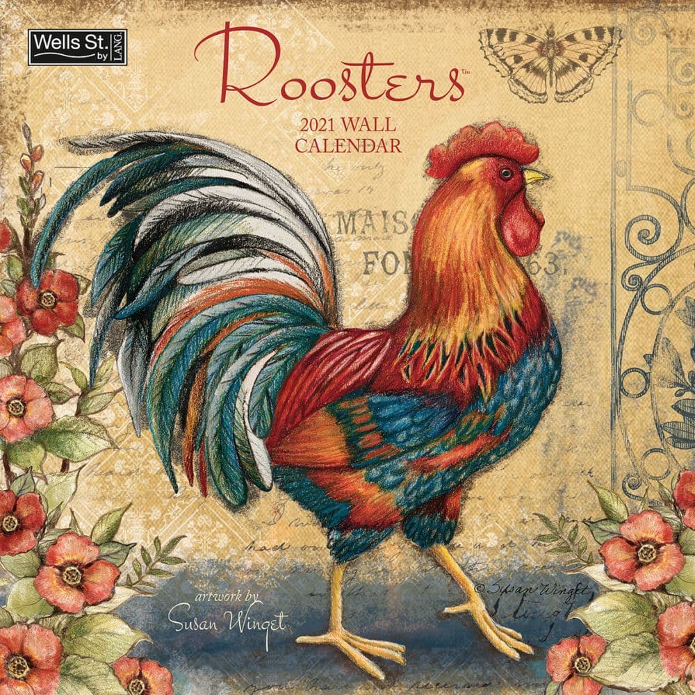 Roosters Wall Calendar by Susan Winget