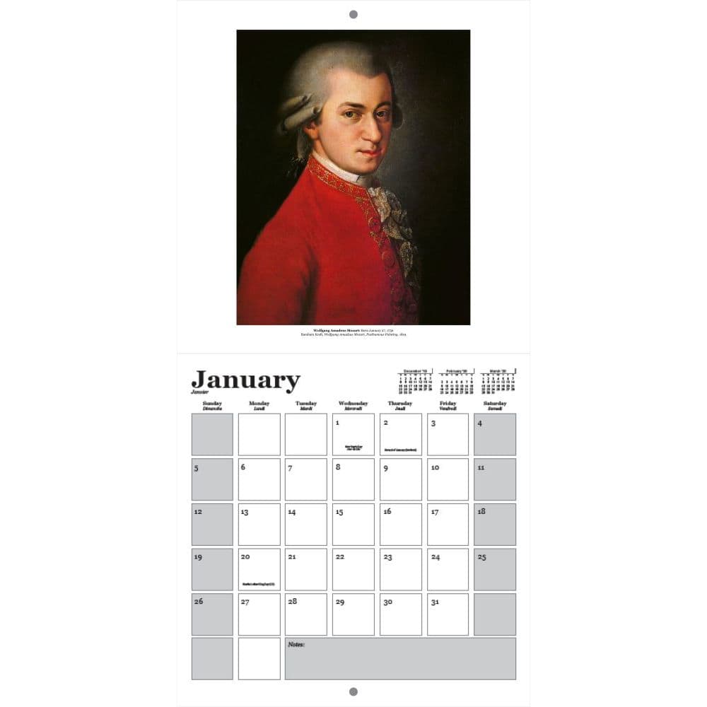 Famous Composers Wall Calendar