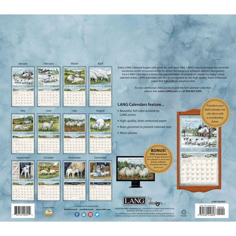 The Lord is My Shepherd Wall Calendar by Susan Winget