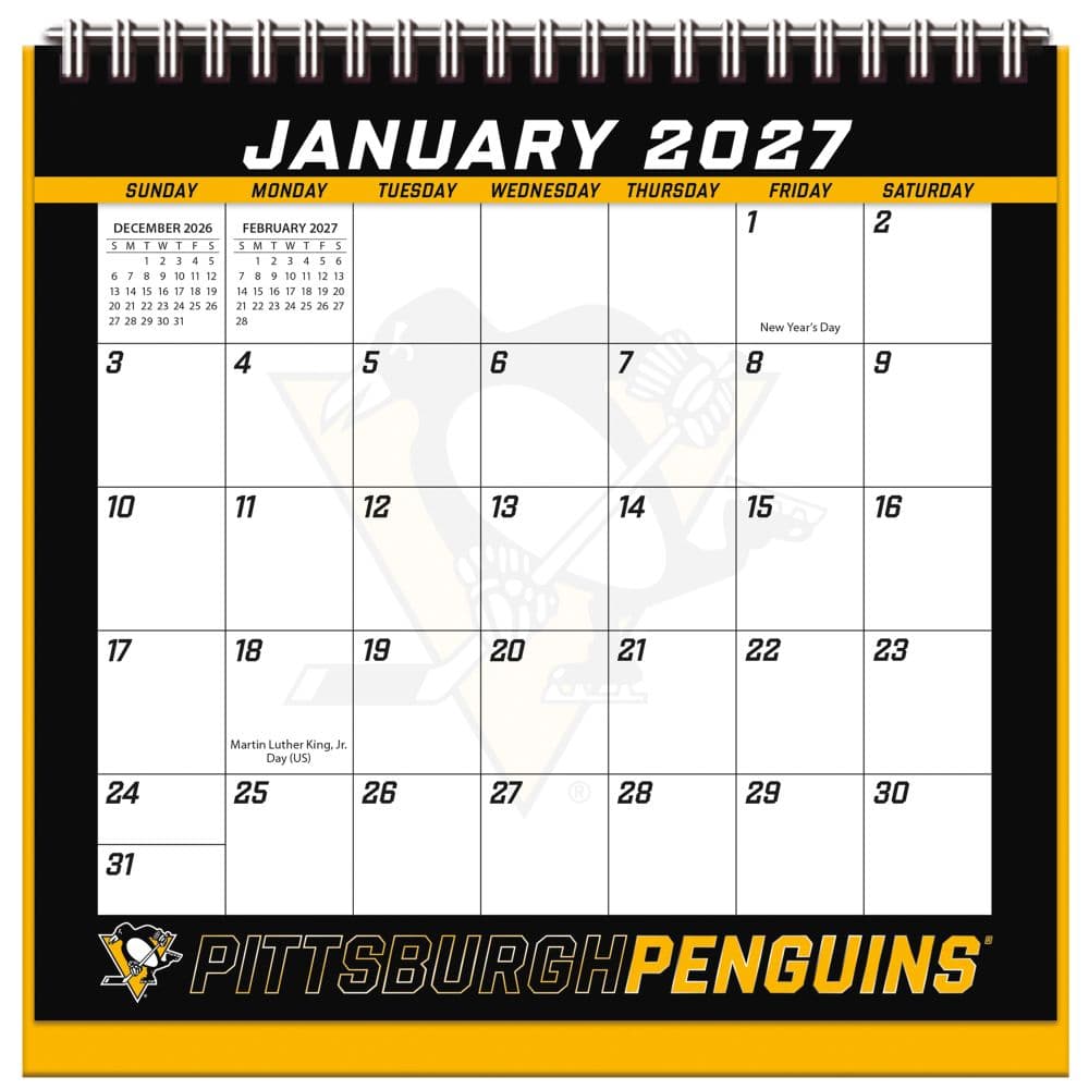 NHL Pittsburgh Penguins 2027 Easel Desk Calendar First Alternate Image