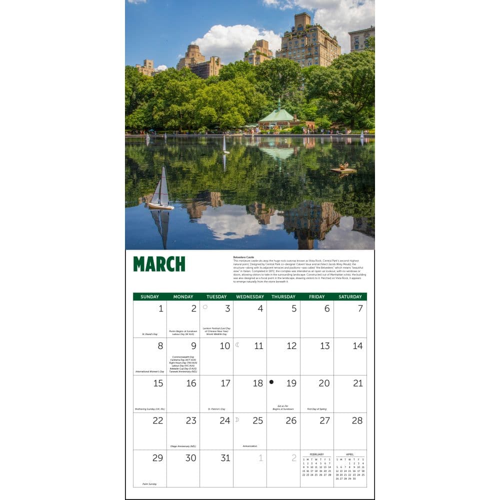Central Park Conservancy 2026 Wall Calendar Second Alternate Image