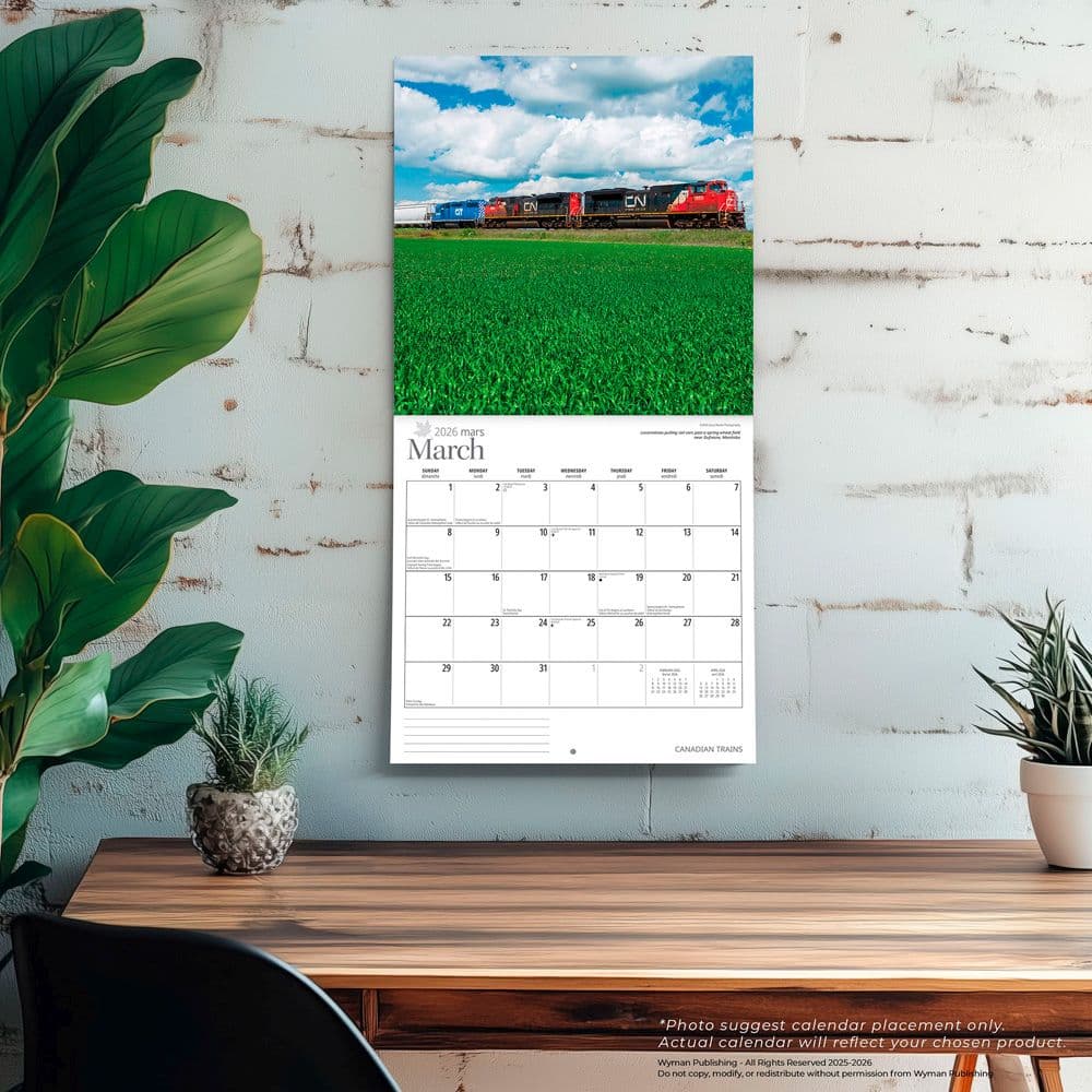 Trains Canadian 2026 Wall Calendar Fourth Alternate Image