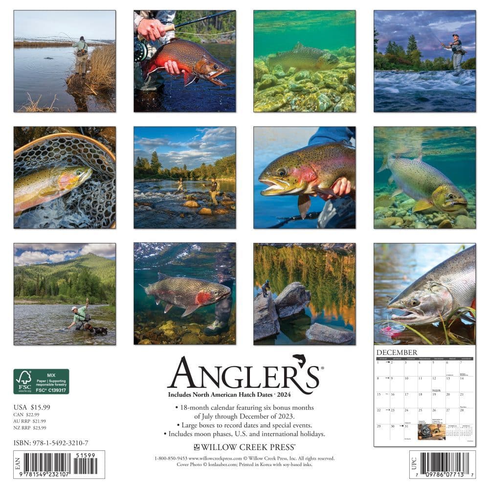 Anglers 2024 Wall Calendar