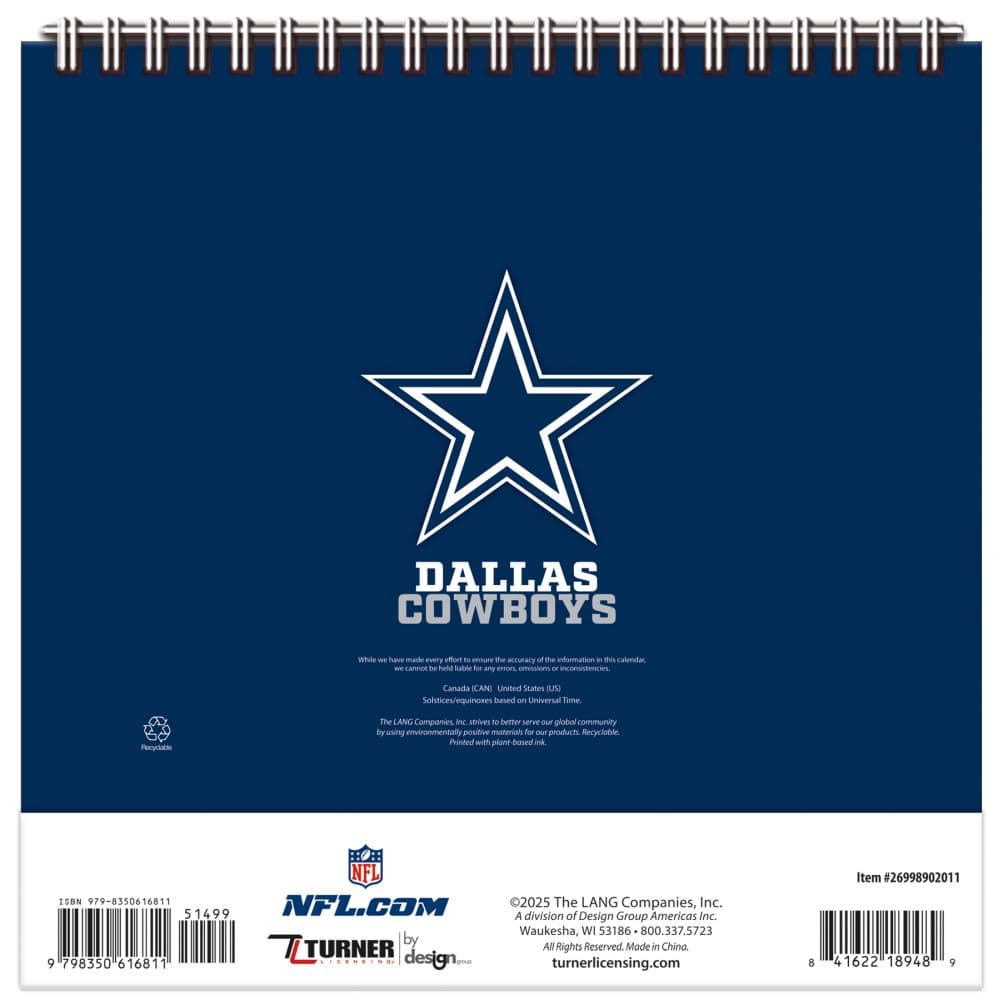 NFL Dallas Cowboys 2026 Easel Desk Calendar Second Alternate Image
