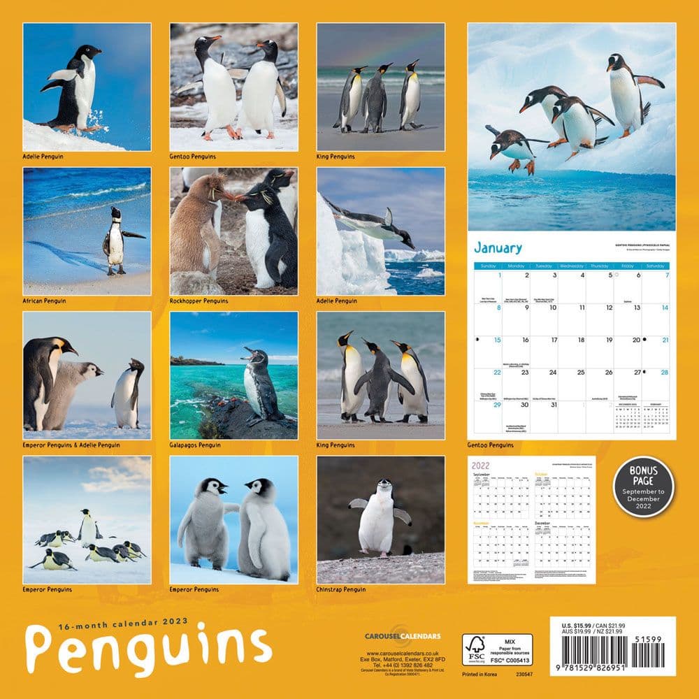 Penguins 2023 Calendar - Calendars.com