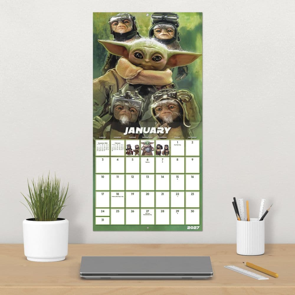 Star Wars The Mandalorian and Grogu 2027 Wall Calendar Fourth Alternate Image