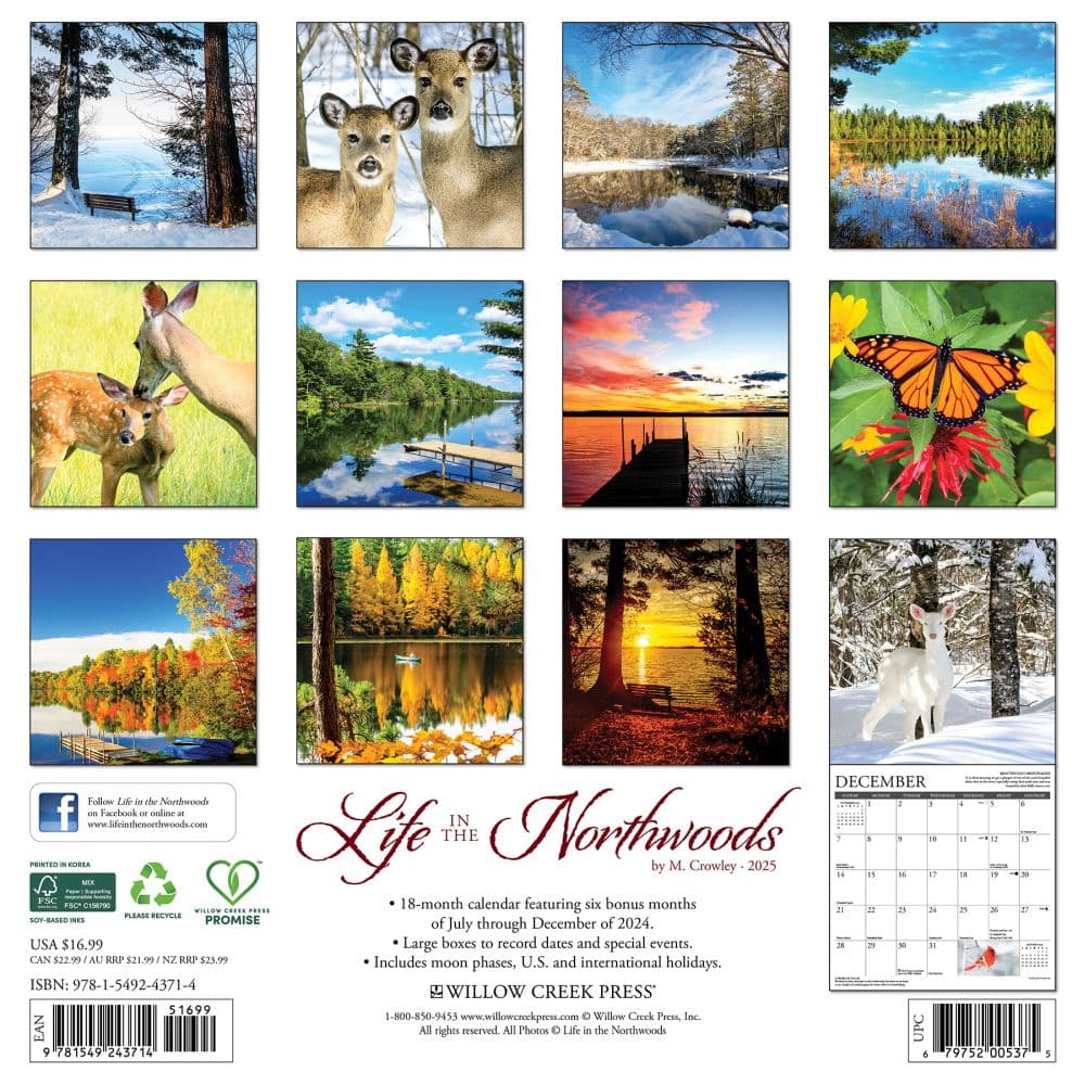 Life in the Northwoods 2025 Wall Calendar First Alternate Image width="1000" height="1000"