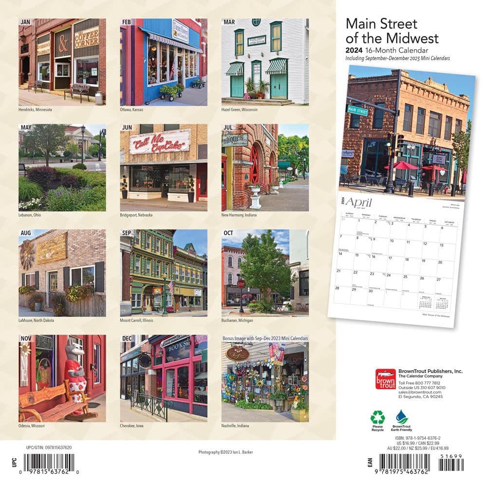 Main Street of the Midwest 2024 Wall Calendar