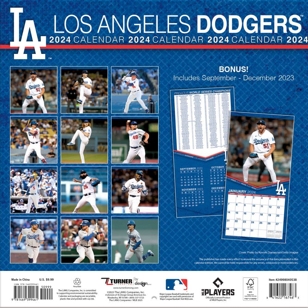 Los Angeles Dodgers 2025 Mini Wall Calendar