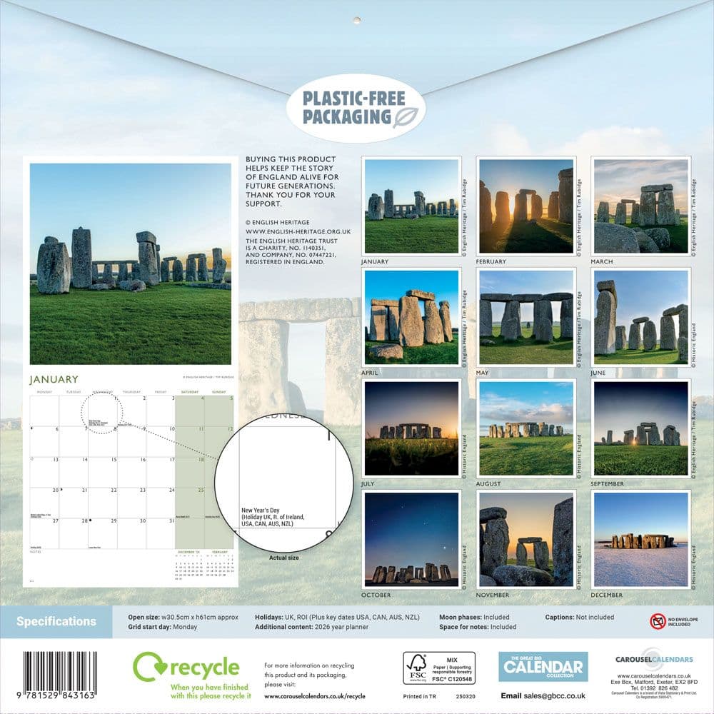 Stonehenge 2025 Wall Calendar First Alternate Image width="1000" height="1000"