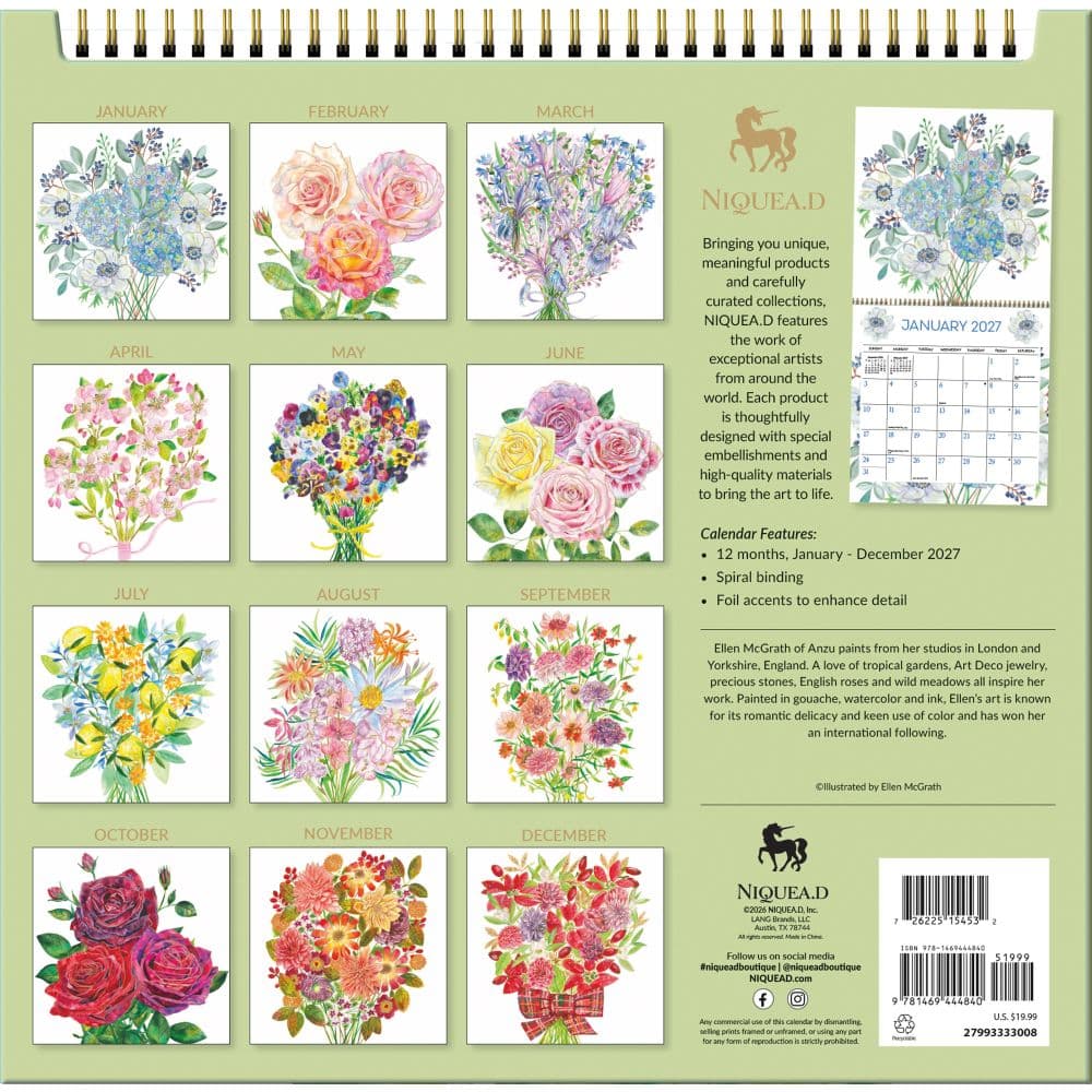 Bouquets 2027 Spiral Wall Calendar First Alternate Image