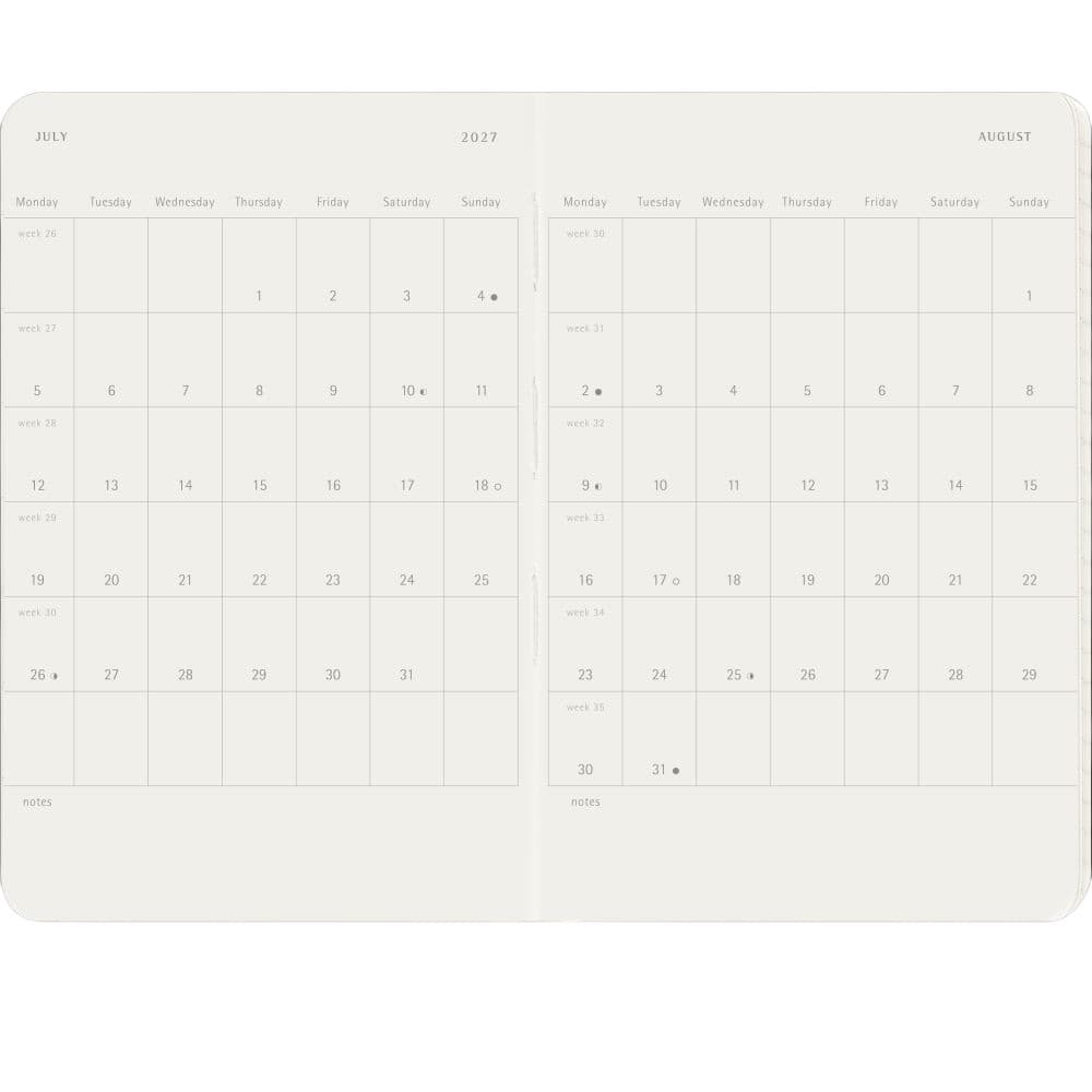 Moleskine Black Pocket Soft Cover 2027 Monthly Planner Fourth Alternate Image