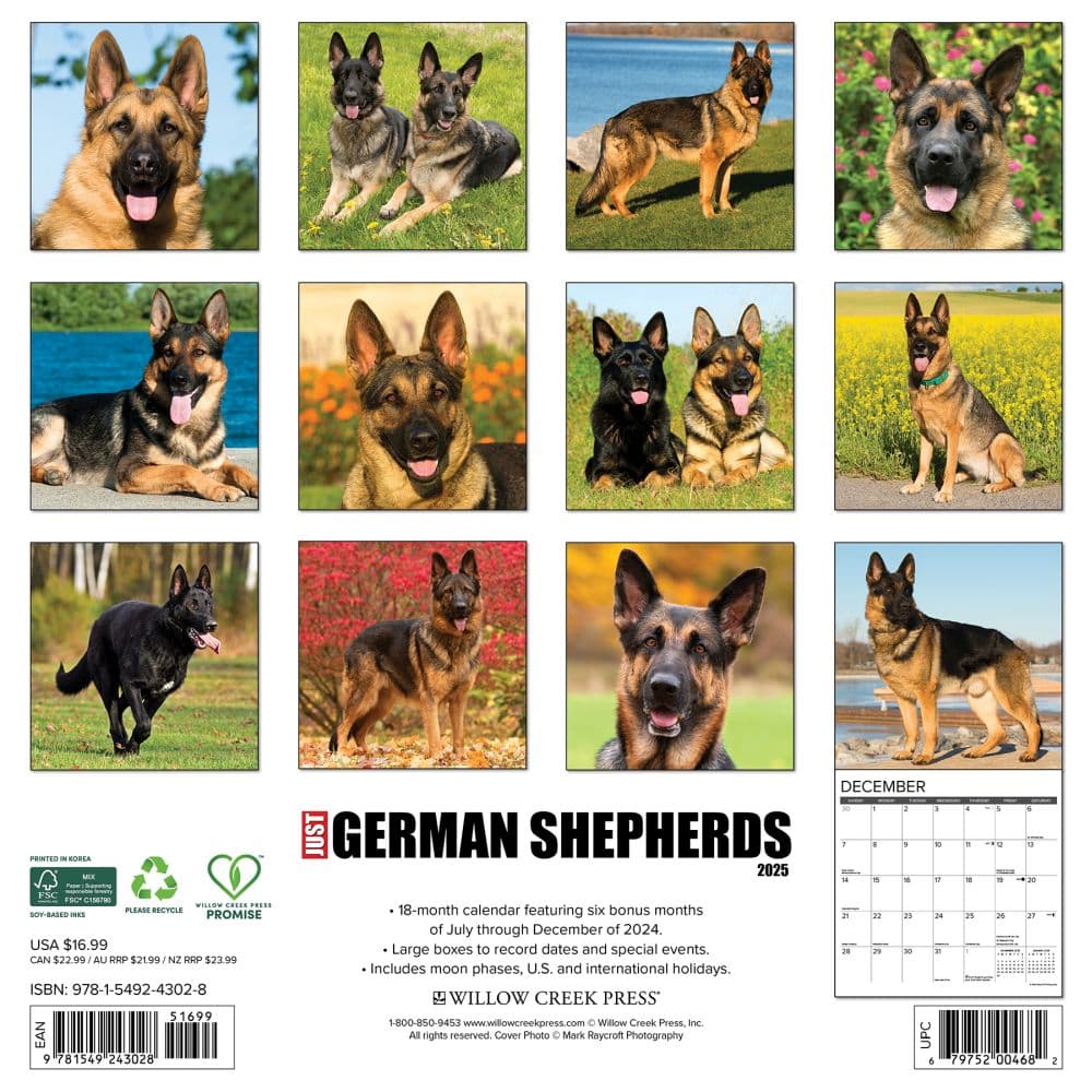 Just German Shepherds 2025 Wall Calendar First Alternate Image width=&quot;1000&quot; height=&quot;1000&quot;