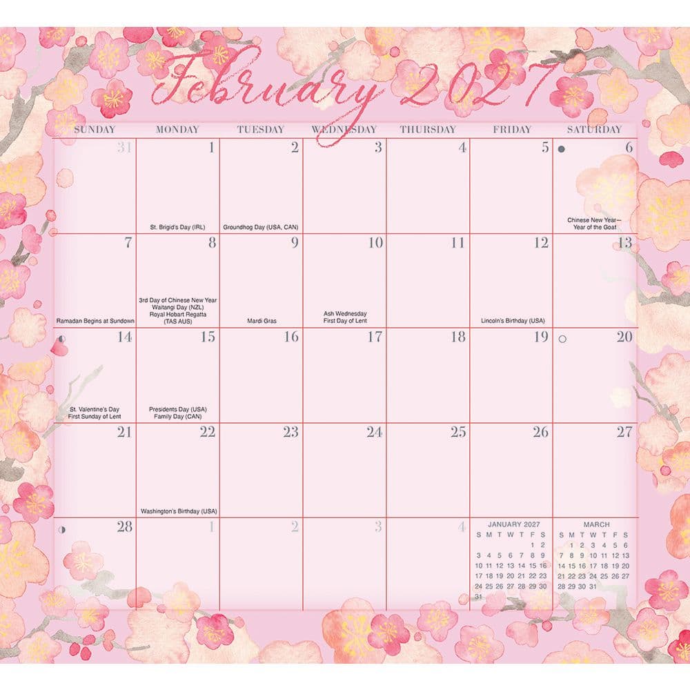 Floral Jumbo Magic Grip 2027 Wall Calendar Fourth Alternate Image