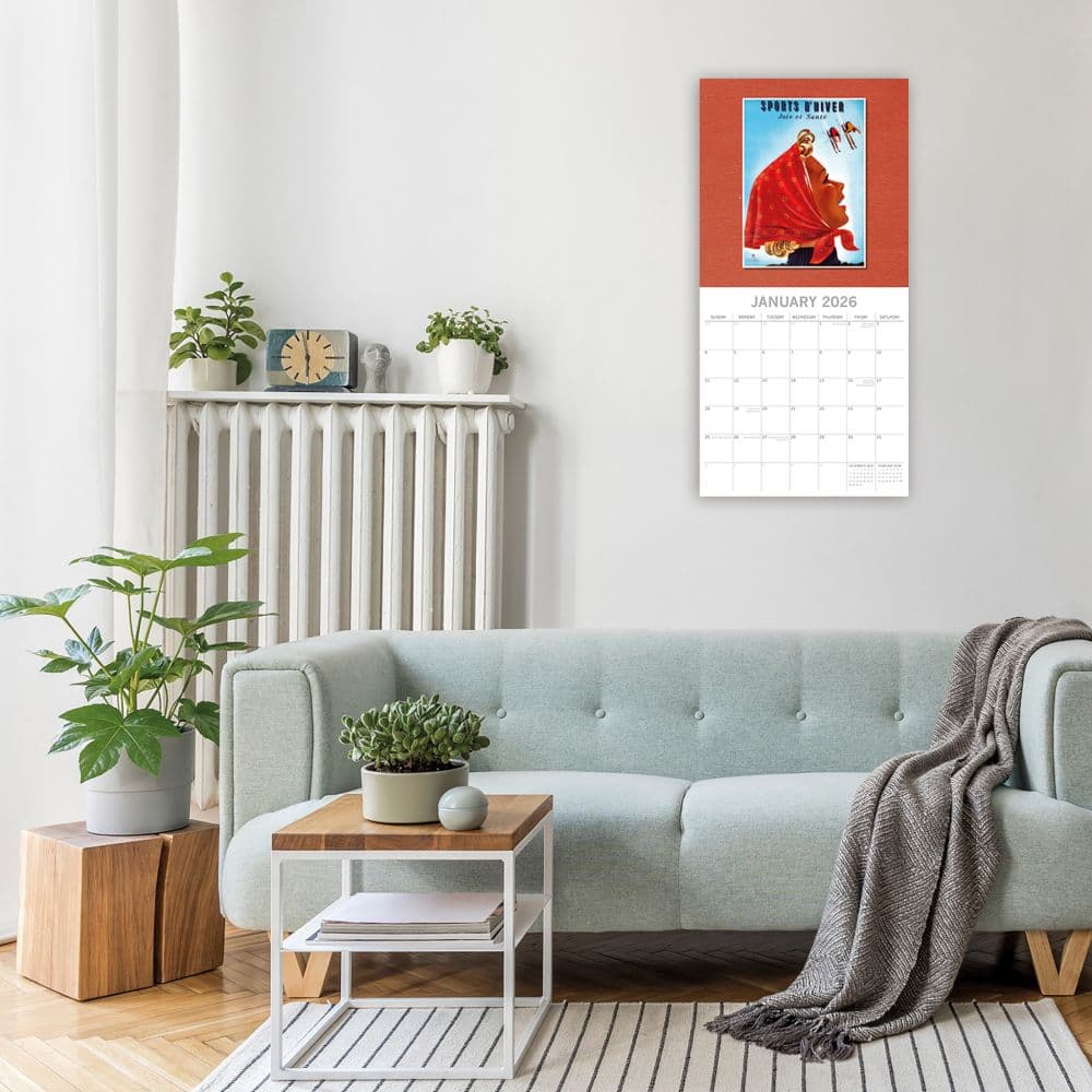 Skiing Posters Vintage 2026 Wall Calendar Second Alternate Image