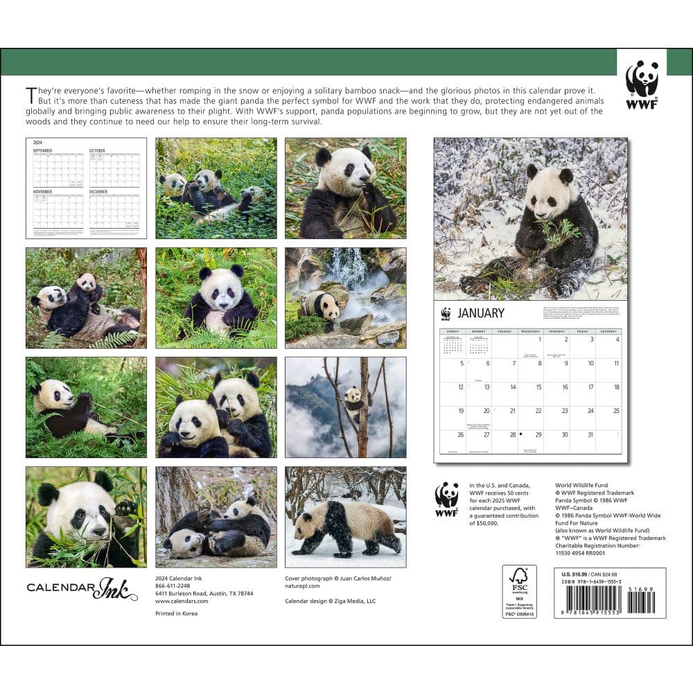 Giant Pandas WWF 2025 Wall Calendar First Alternate Image width=&quot;1000&quot; height=&quot;1000&quot;