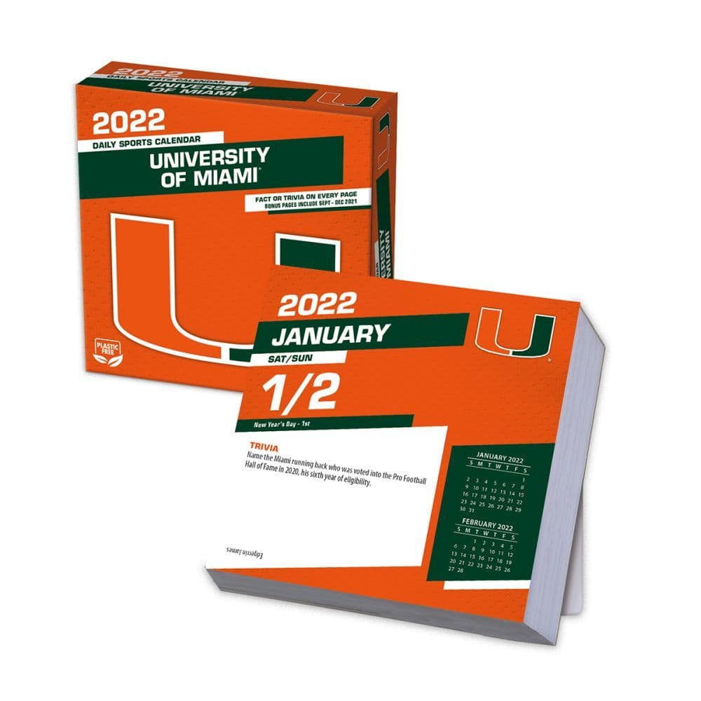 COL Miami Hurricanes 2022 Desk Calendar