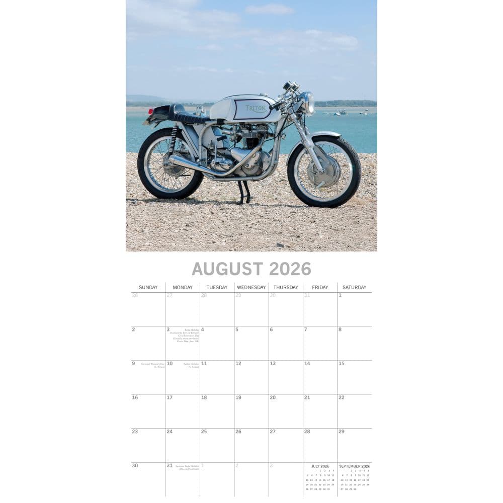Retro Motorbikes 2026 Wall Calendar Third Alternate Image