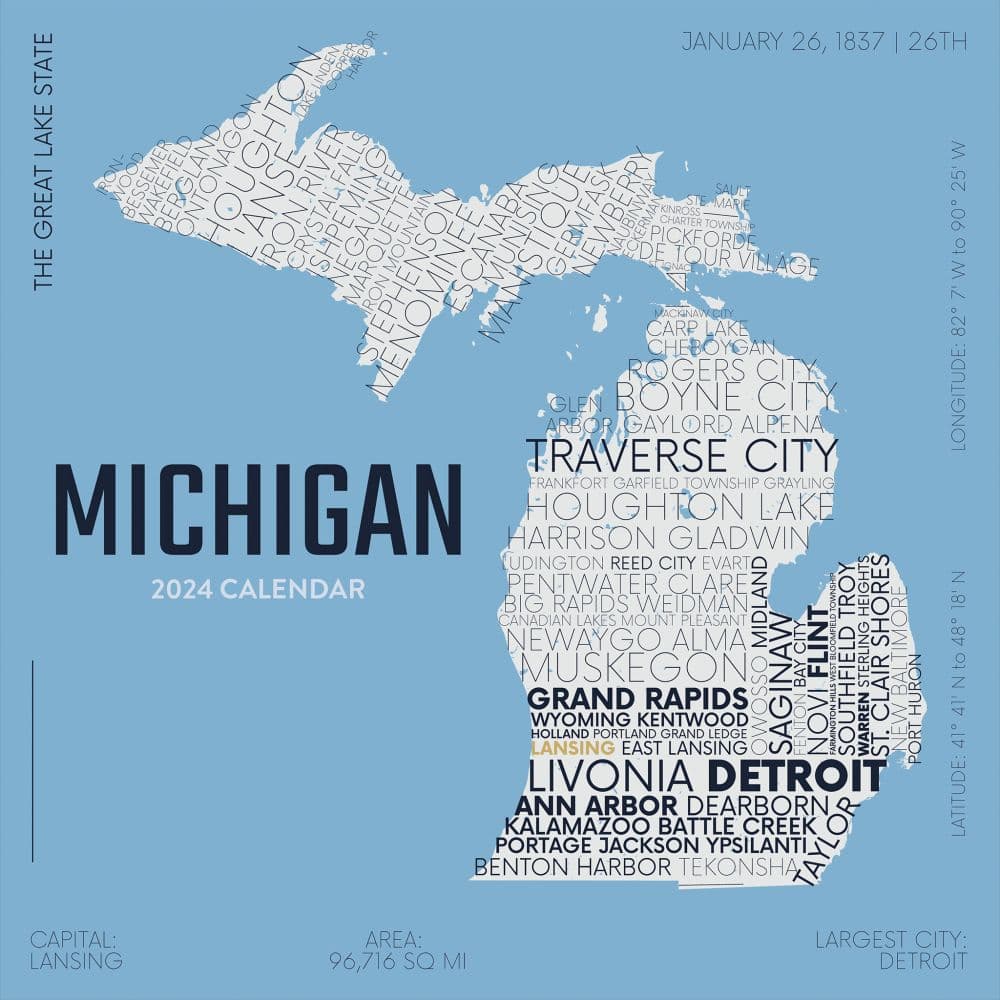 Home Michigan 2024 Wall Calendar