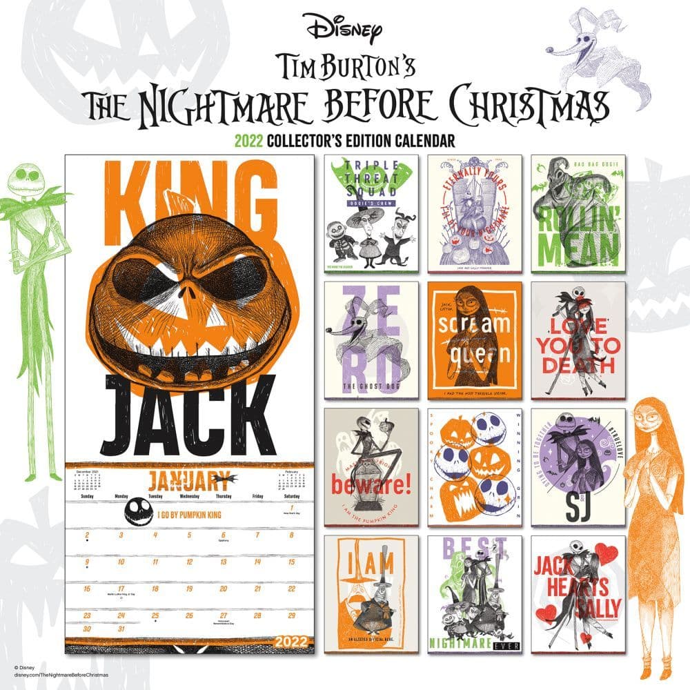 Nightmare Before Christmas Collectors Edition 2022 Wall Calendar - Calendars.com