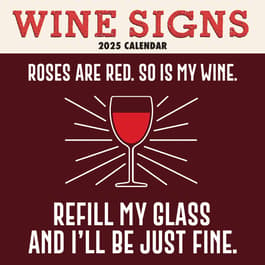 Wine Signs 2025 Wall Calendar