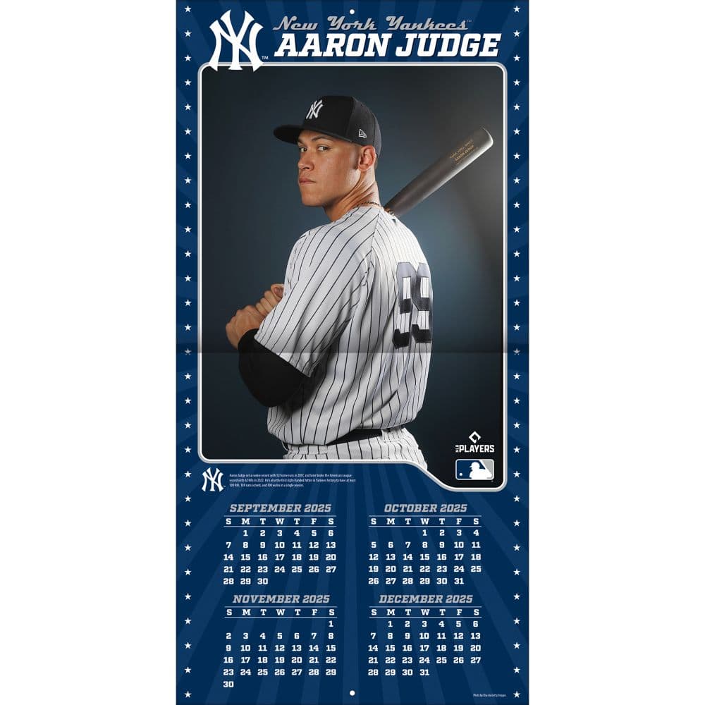 MLB Aaron Judge 2026 Wall Calendar Second Alternate Image