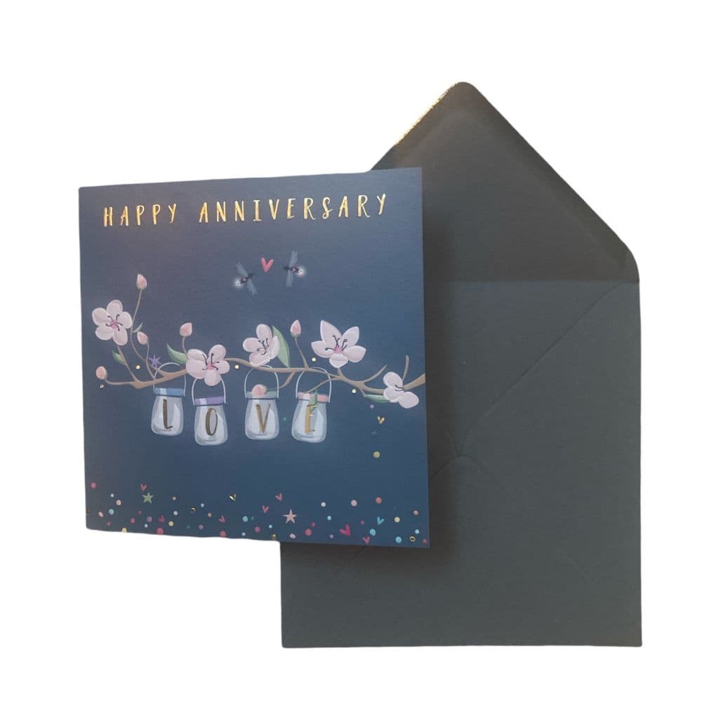 image Enchanted Evening Anniversary Card with Foil and Embossed Details