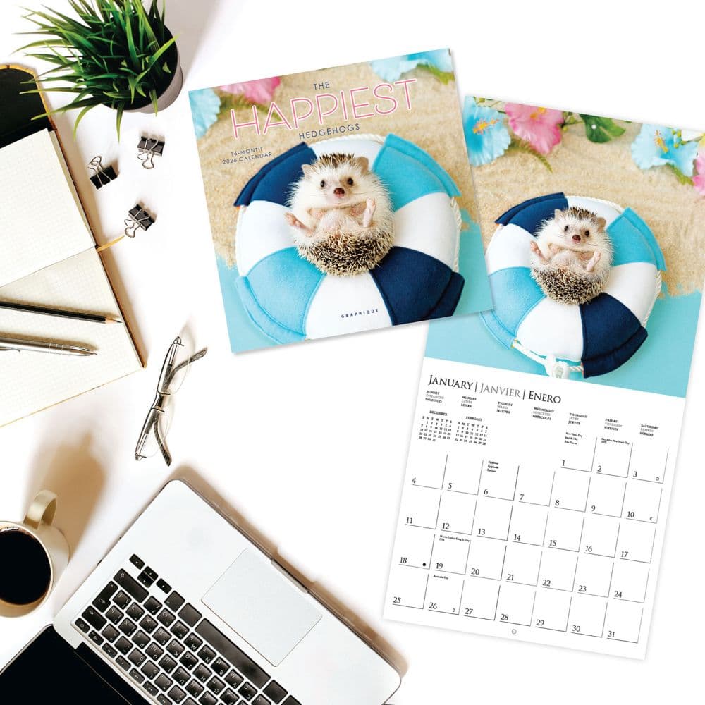 Happiest Hedgehogs 2026 Mini Wall Calendar Fourth Alternate Image