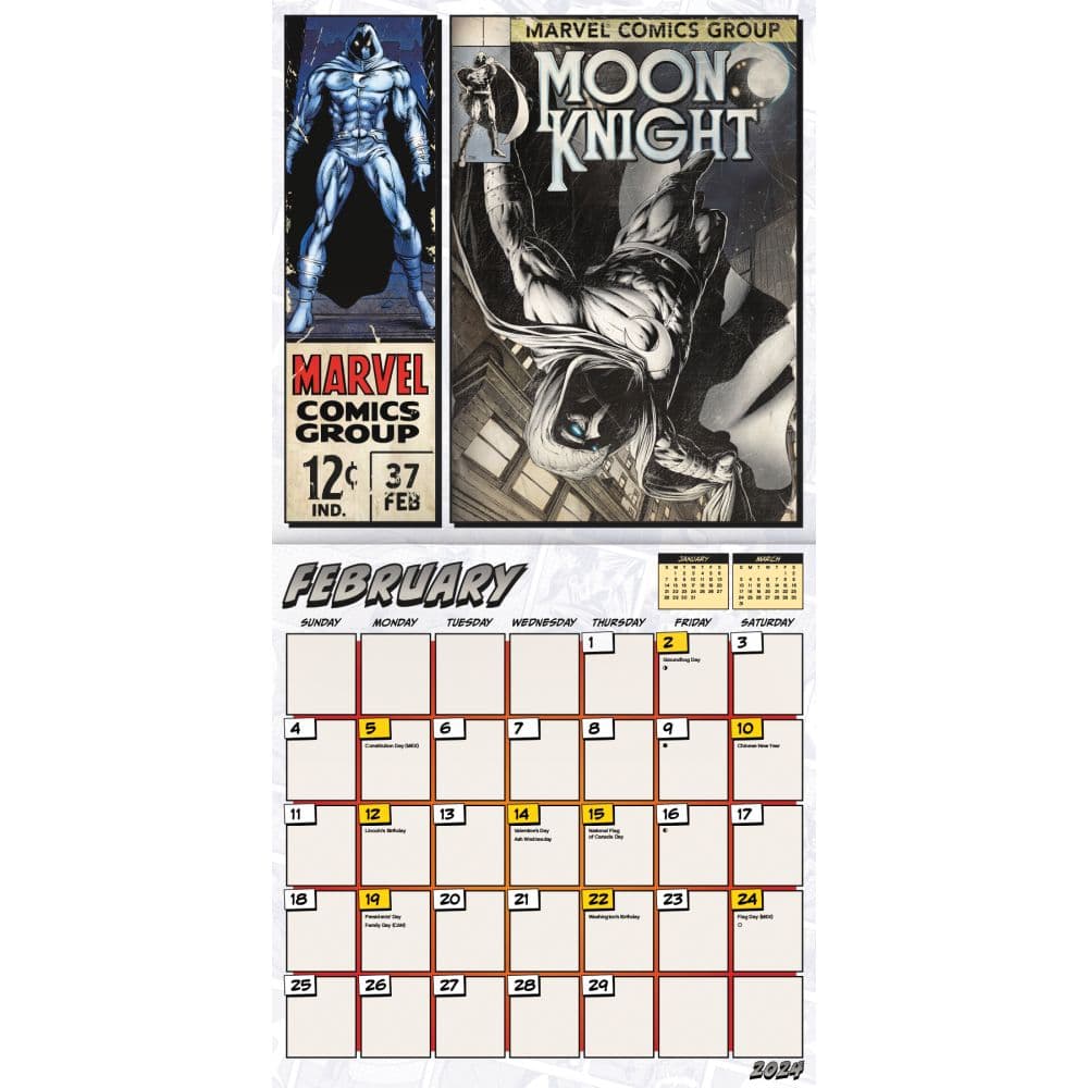 Marvel comics 2024 wall calendar calendars