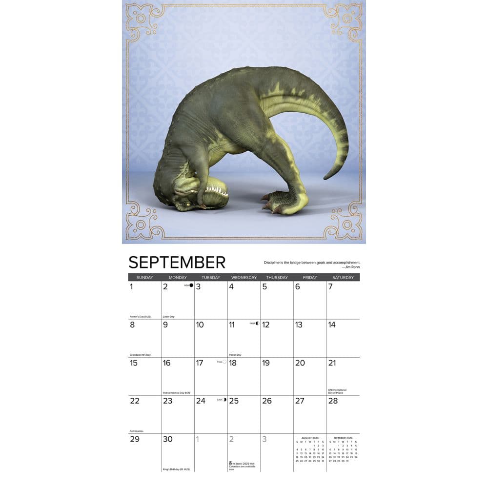 TRex Yoga 2024 Wall Calendar