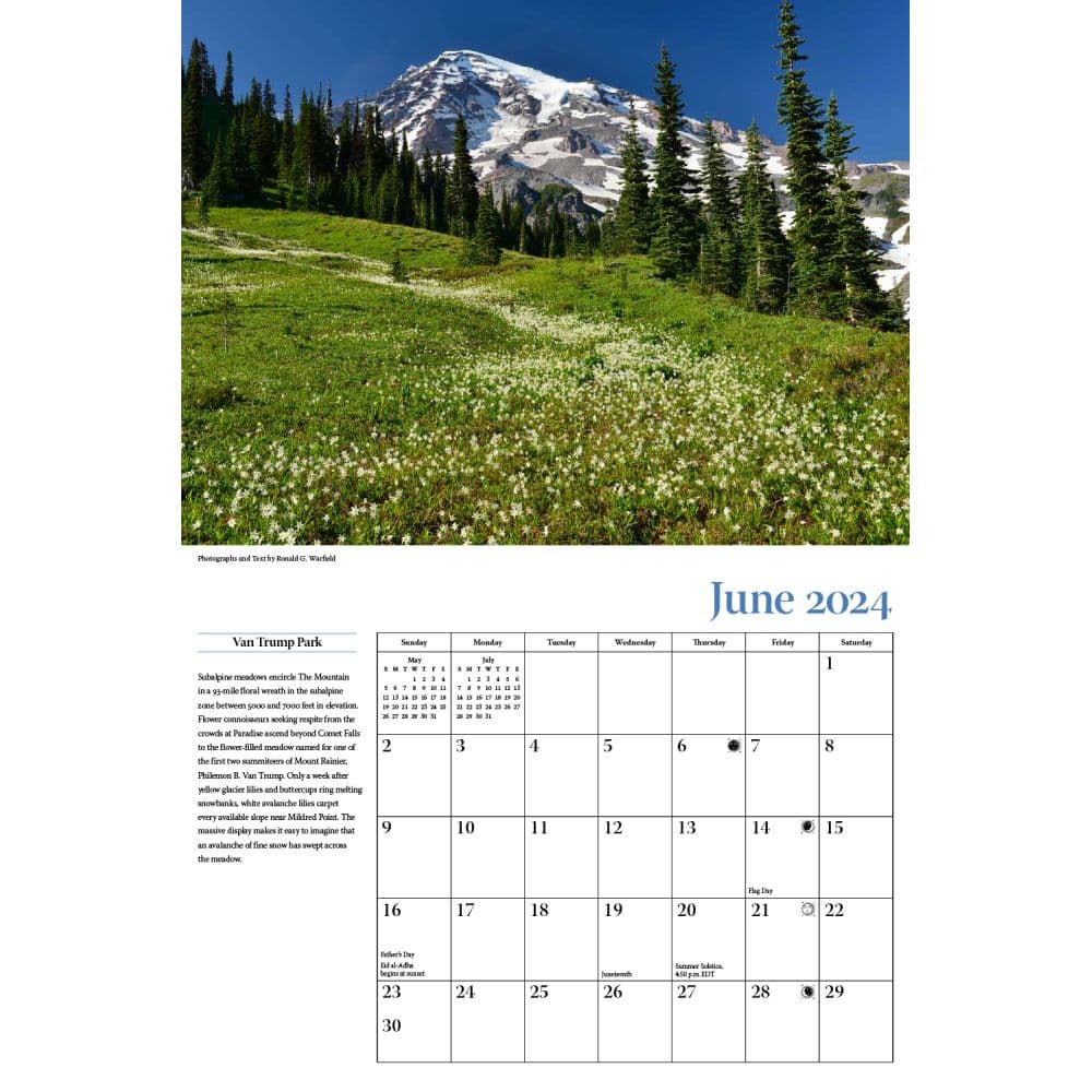 Mount Rainier 2024 Wall Calendar Alternate Image 2