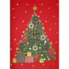 image Christmas Tree on Red 8 Count Boxed Christmas Cards